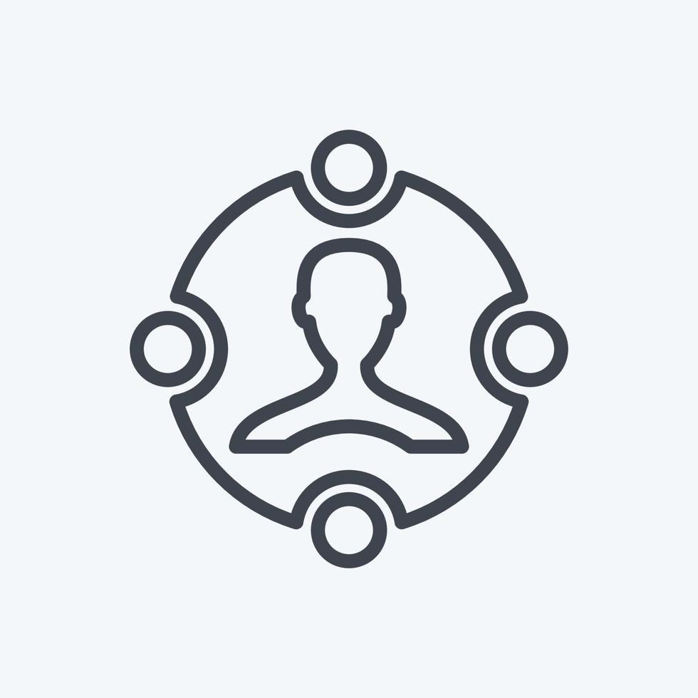 Social Media Campaign Icon in trendy line style isolated on soft blue background vector
