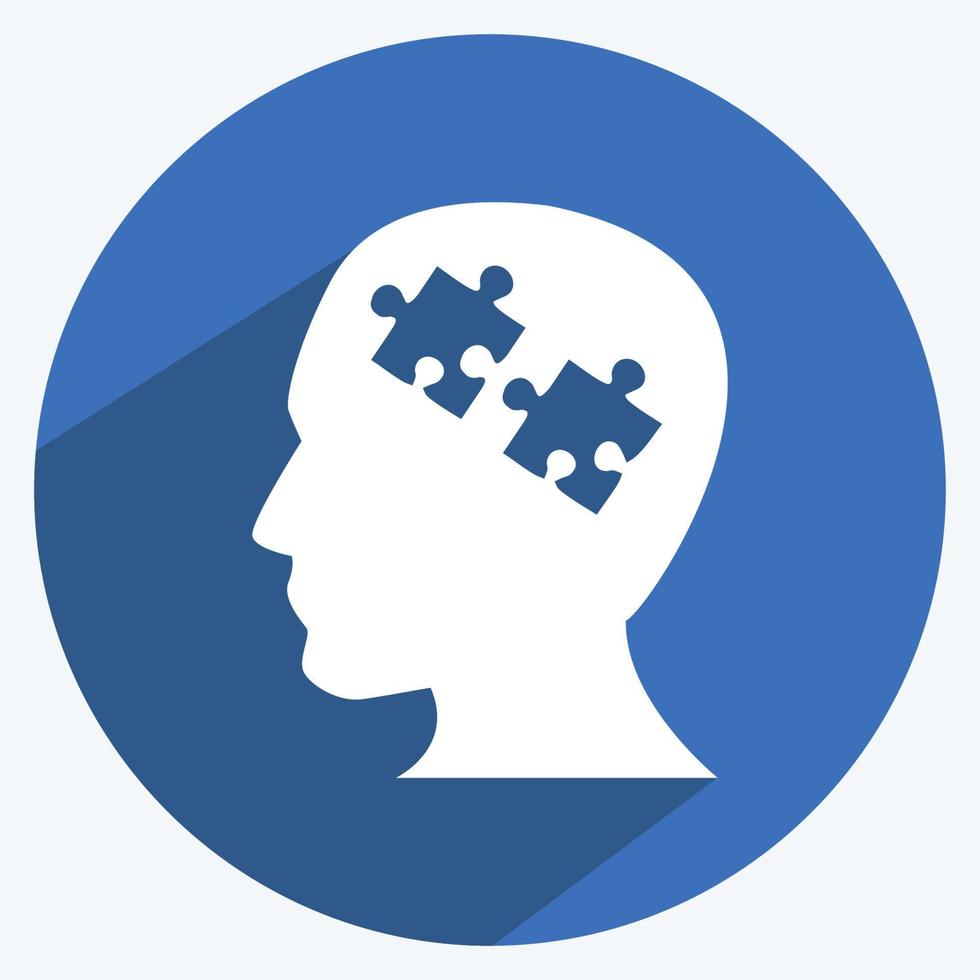 SEO Specialist Icon in trendy long shadow style isolated on soft blue background vector