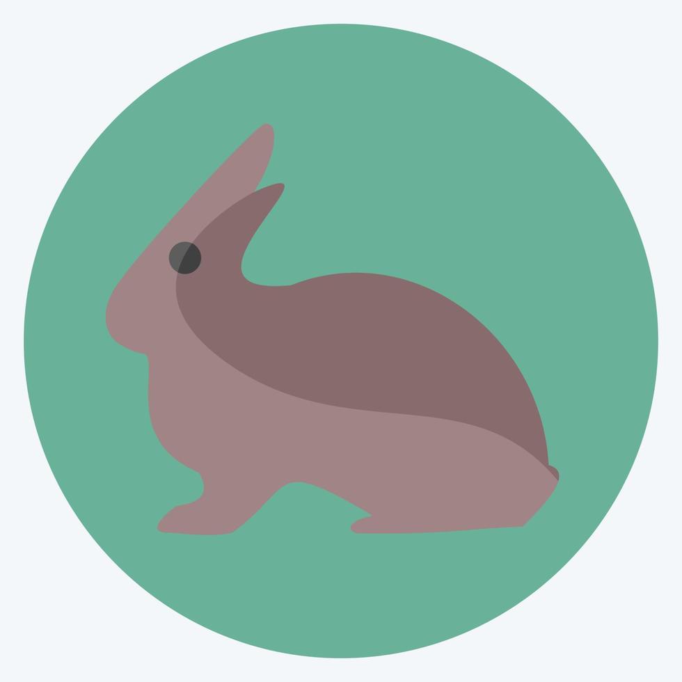 Pet Rabbit Icon in trendy flat style isolated on soft blue background vector