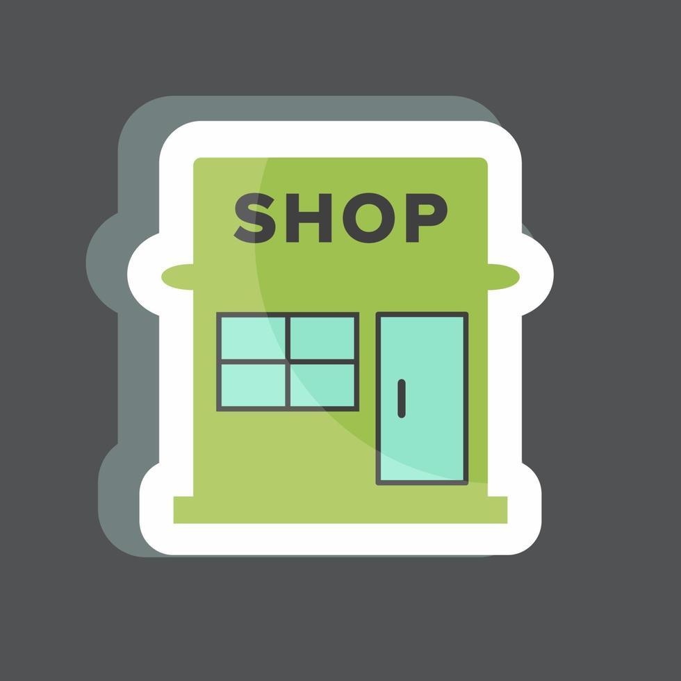 Market Sticker in trendy isolated on black background vector