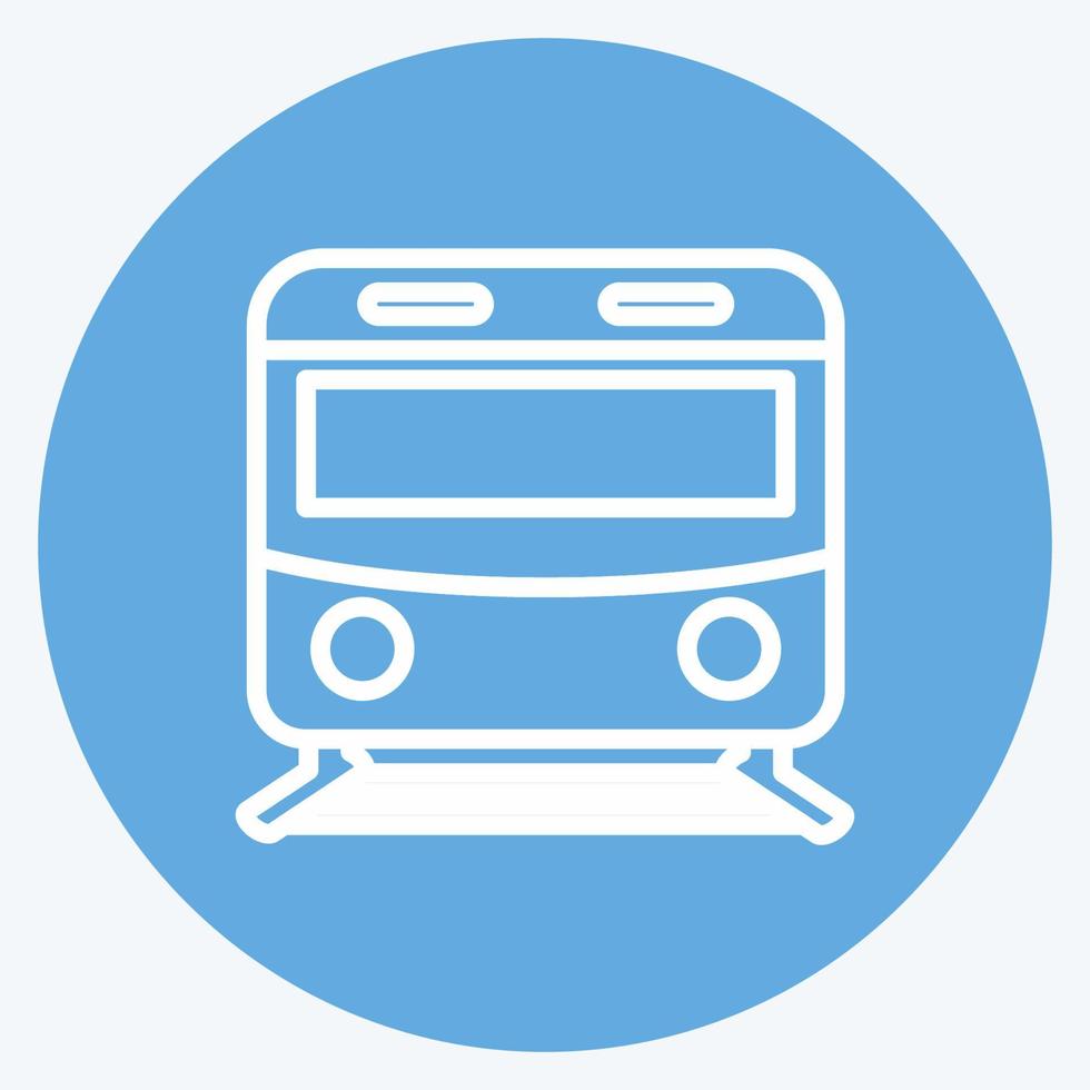 Subway Icon in trendy blue eyes style isolated on soft blue background vector