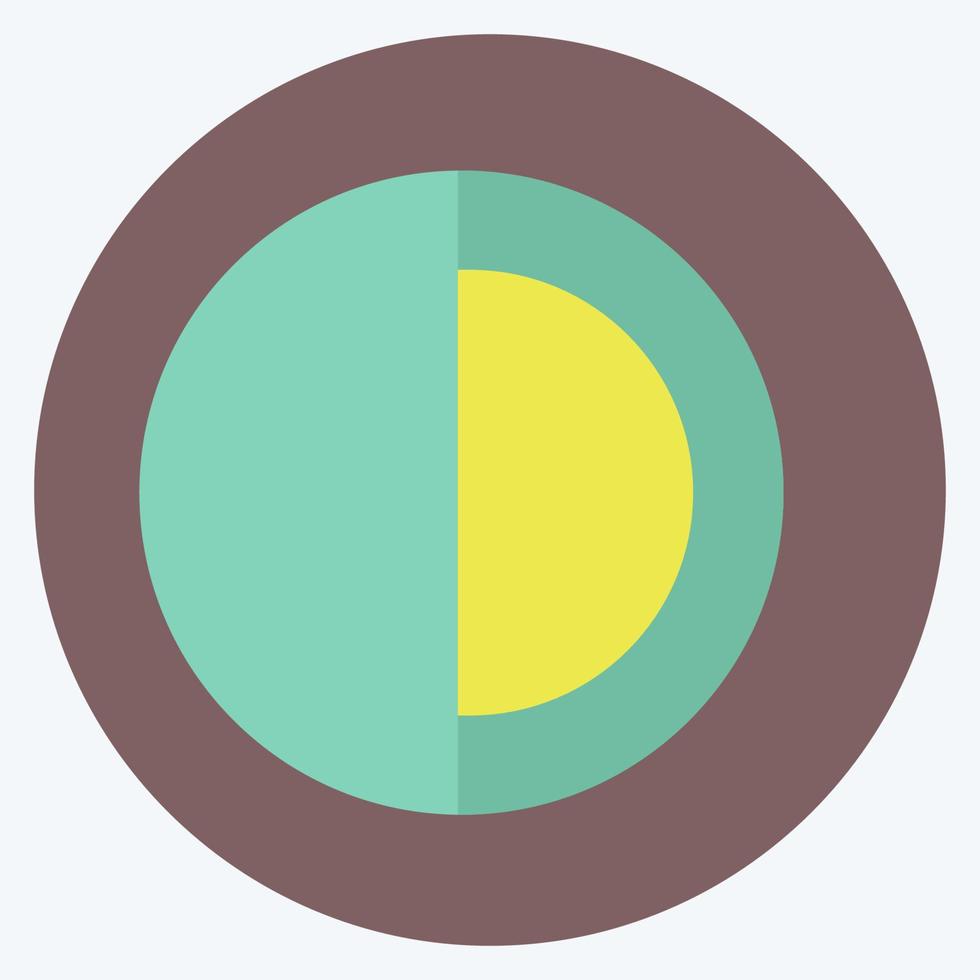 Half Pie Chart Icon in trendy flat style isolated on soft blue background vector