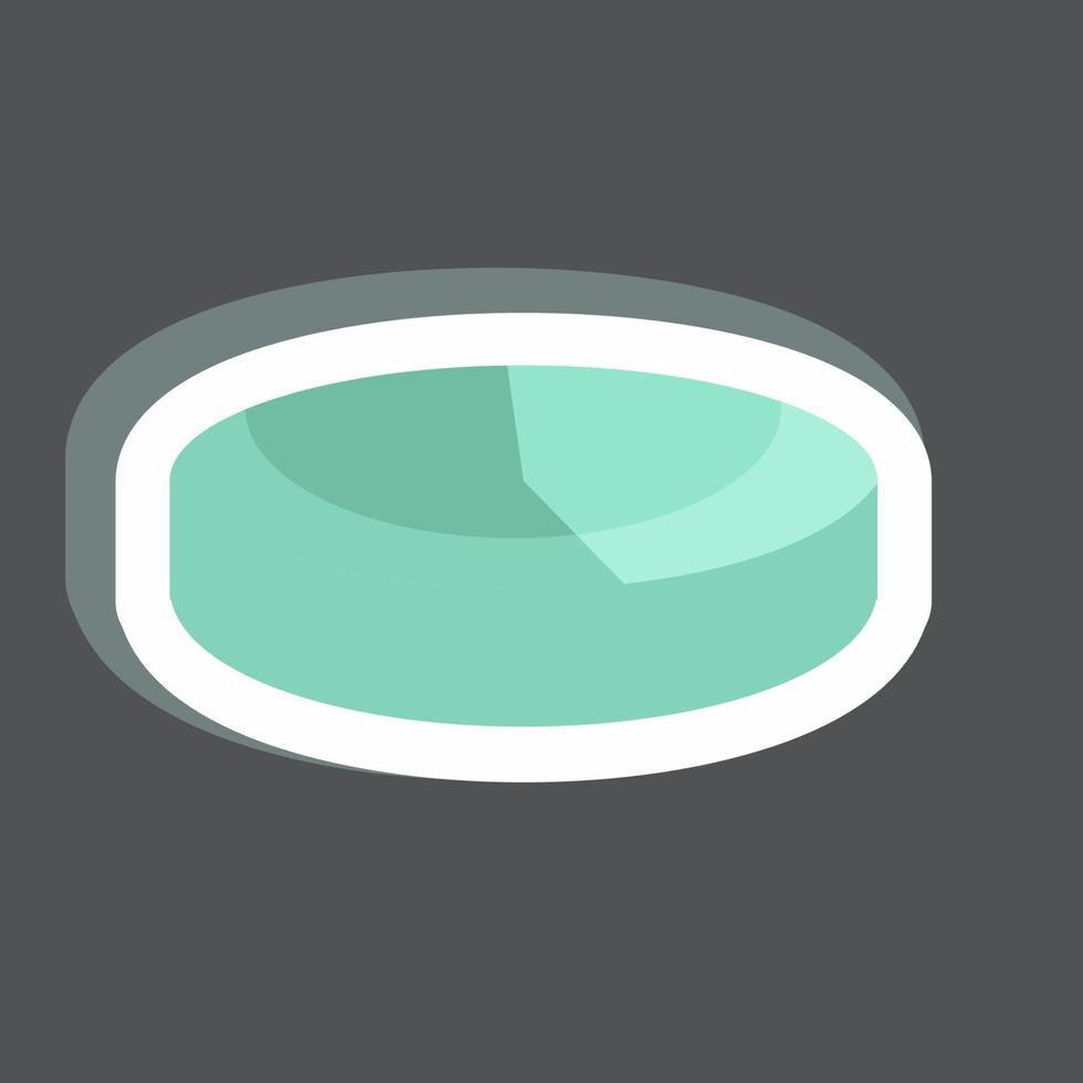 3D Pie Chart Sticker in trendy isolated on black background vector