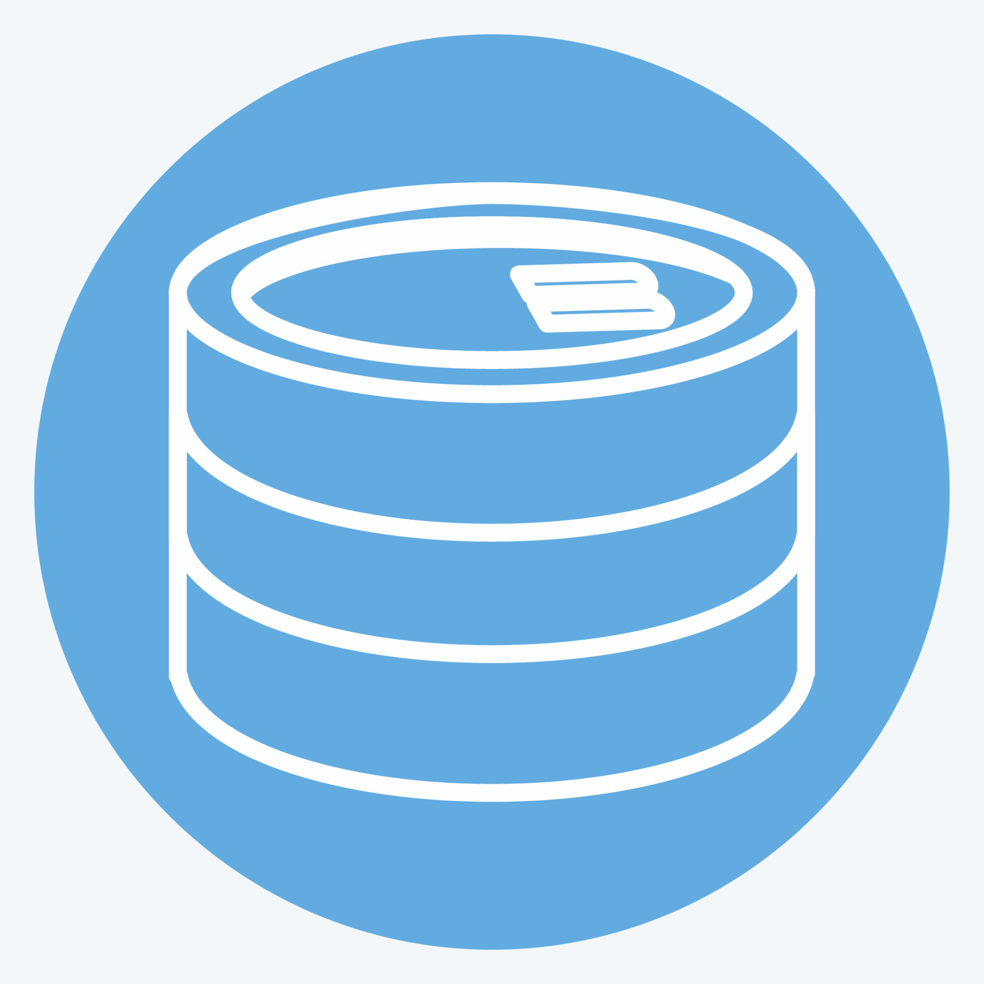 Canned Food Icon in trendy blue eyes style isolated on soft blue ...