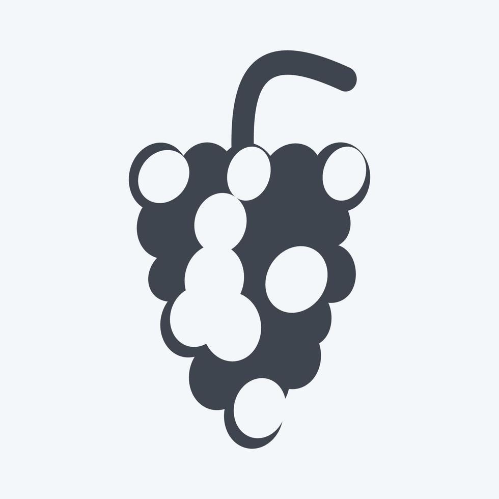 Grapes Icon in trendy glyph style isolated on soft blue background vector