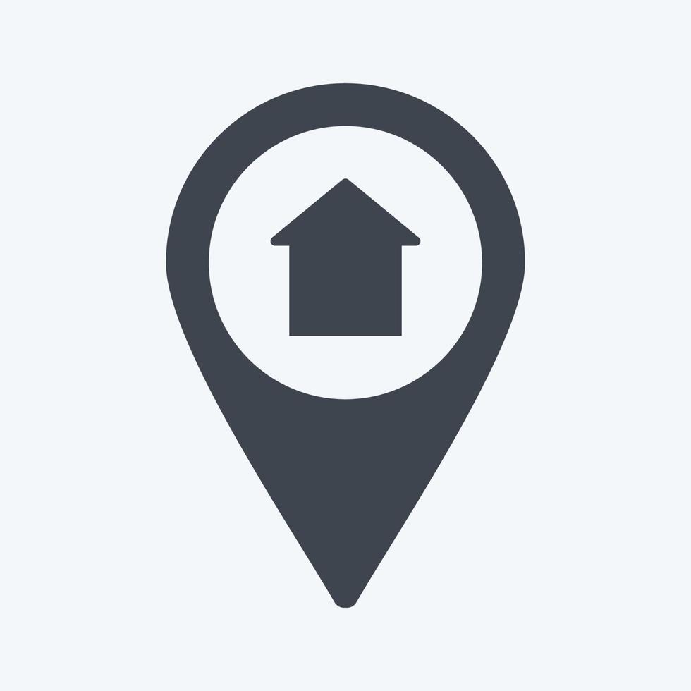 Home Location Icon in trendy glyph style isolated on soft blue background vector