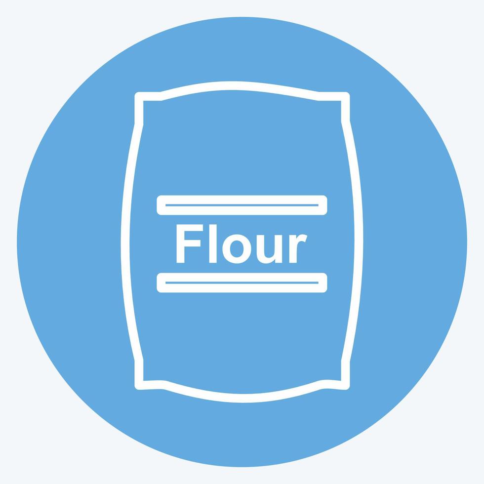Flour bag Icon in trendy blue eyes style isolated on soft blue background vector