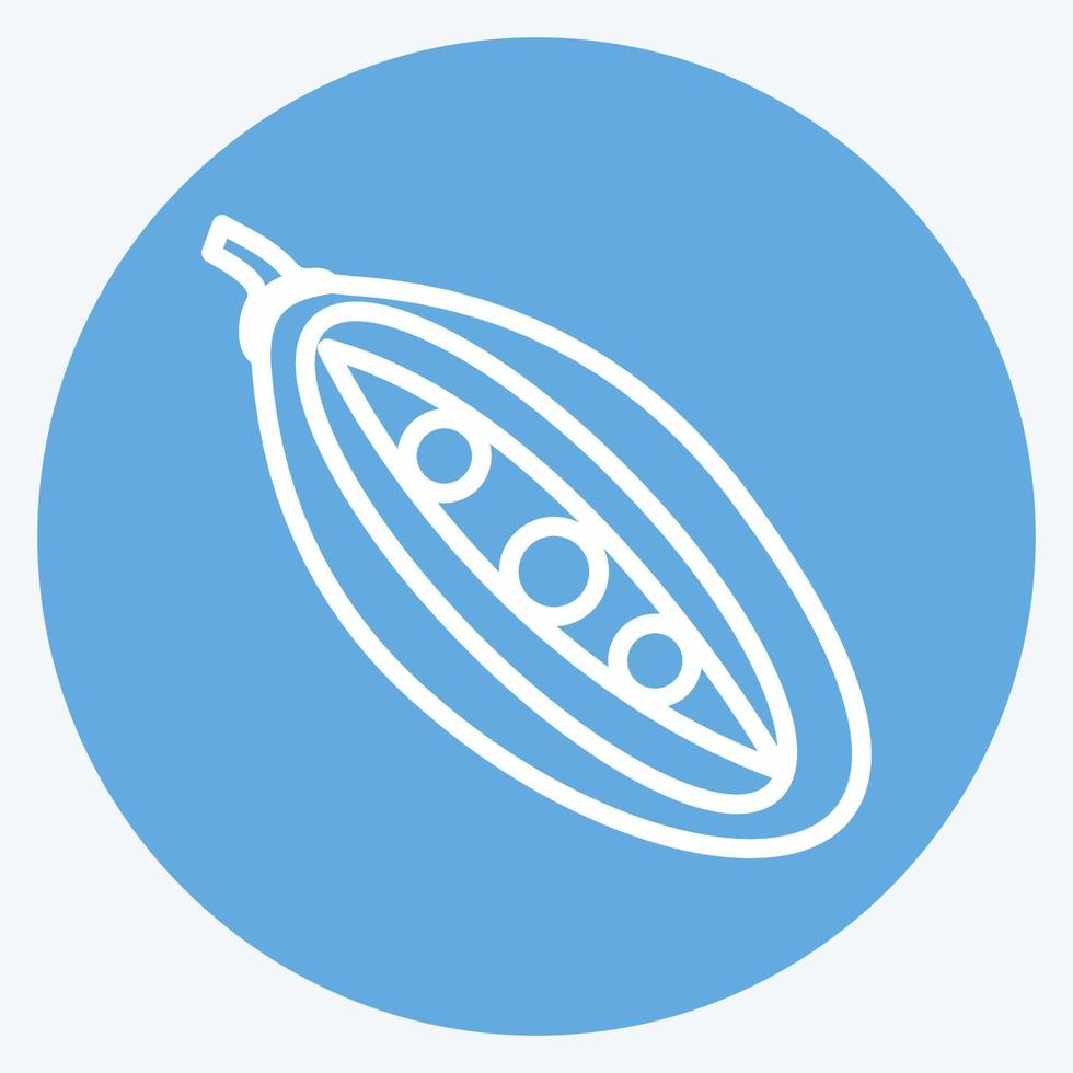 Peas Icon in trendy blue eyes style isolated on soft blue background vector