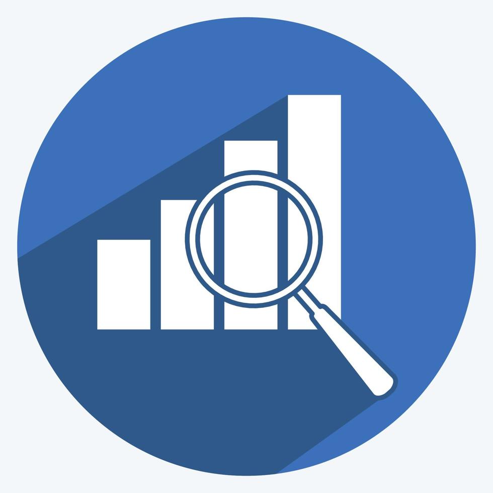 Optimization Icon in trendy long shadow style isolated on soft blue background vector