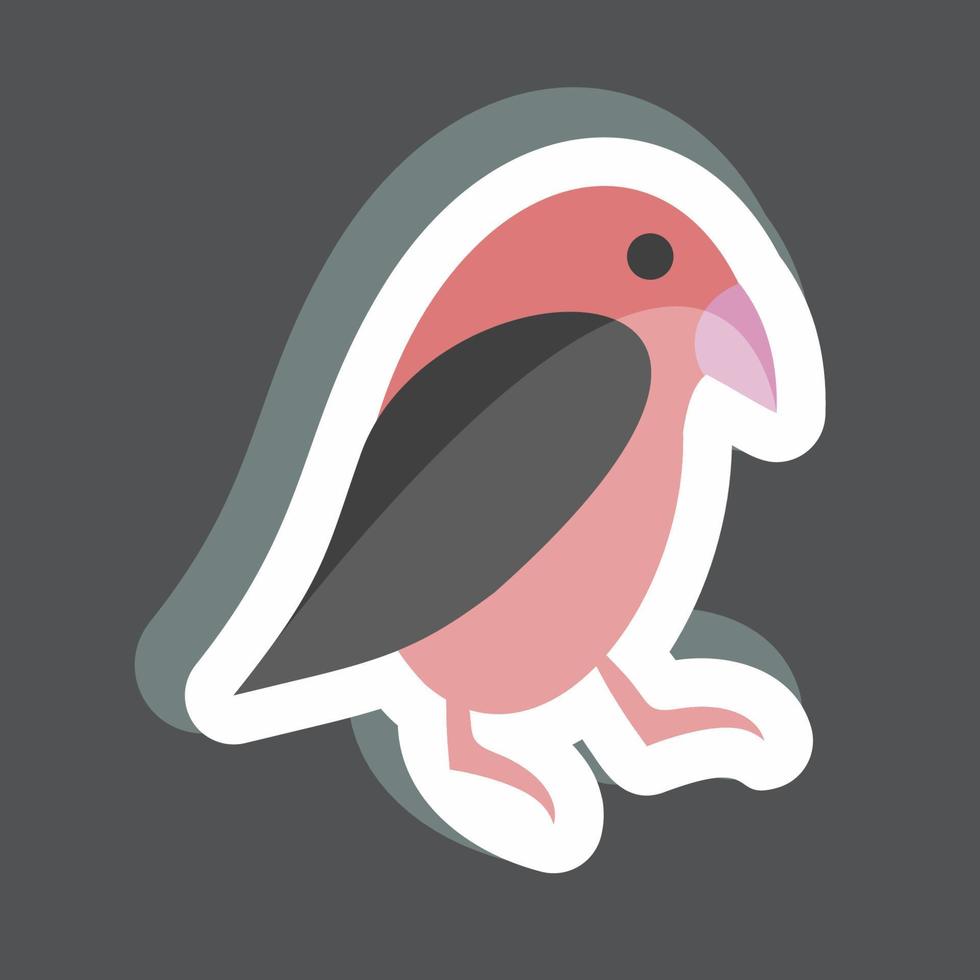 Pet Bird Sticker in trendy isolated on black background vector