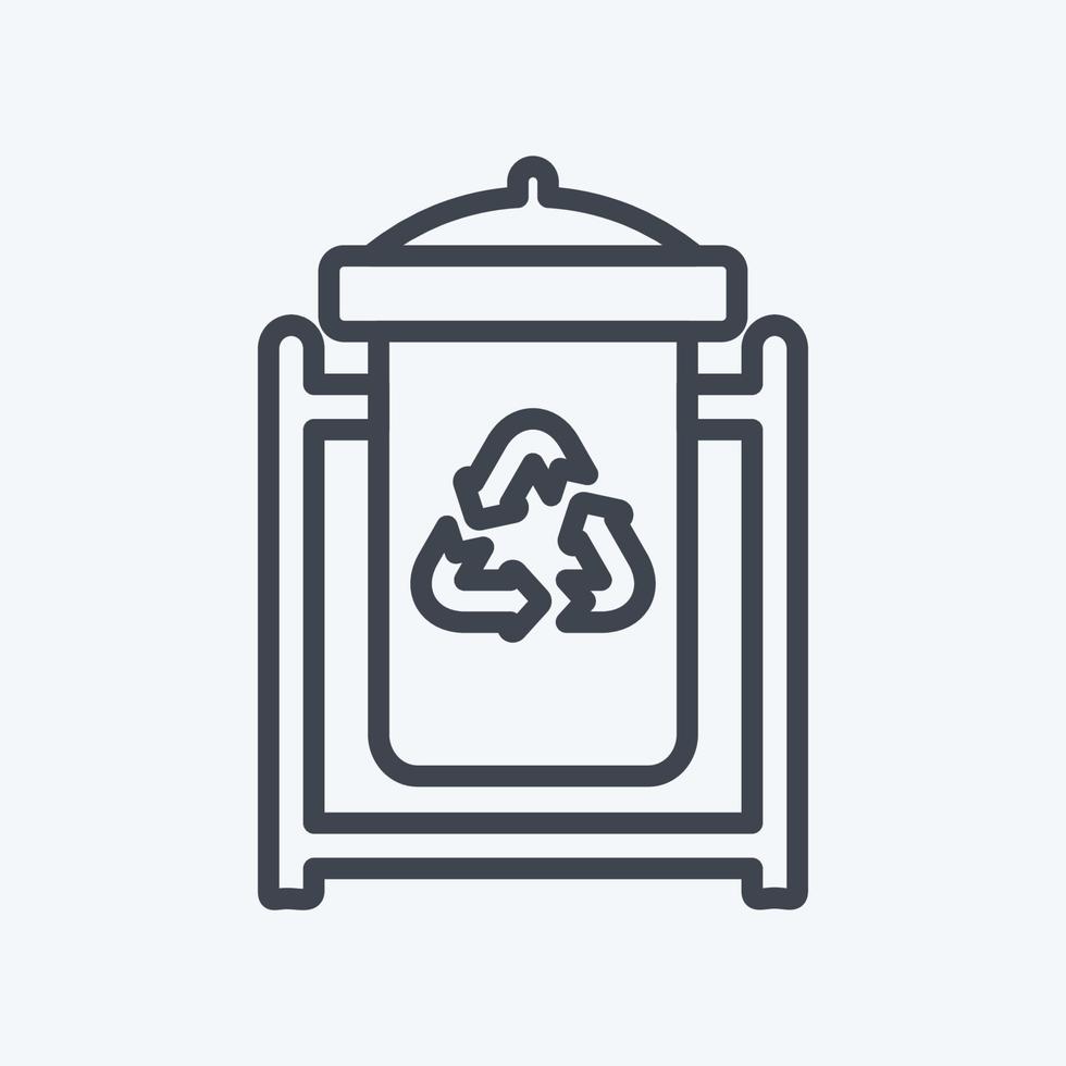 Recycle Bin Icon in trendy line style isolated on soft blue background vector