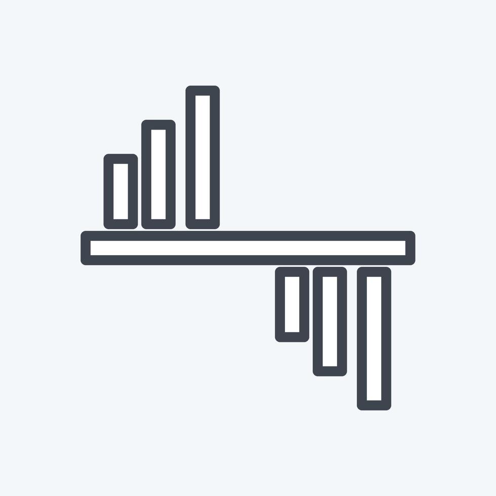 Graphical Representation Icon in trendy line style isolated on soft blue background vector