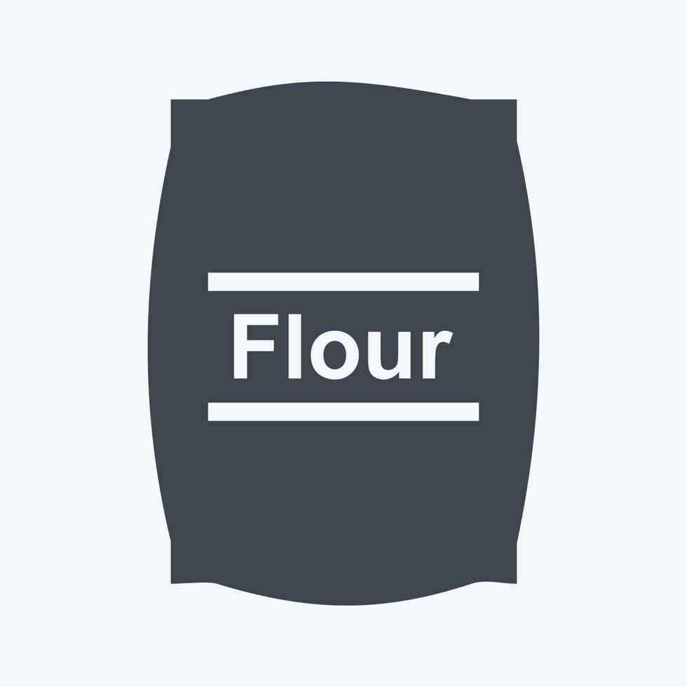 Flour bag Icon in trendy glyph style isolated on soft blue background vector