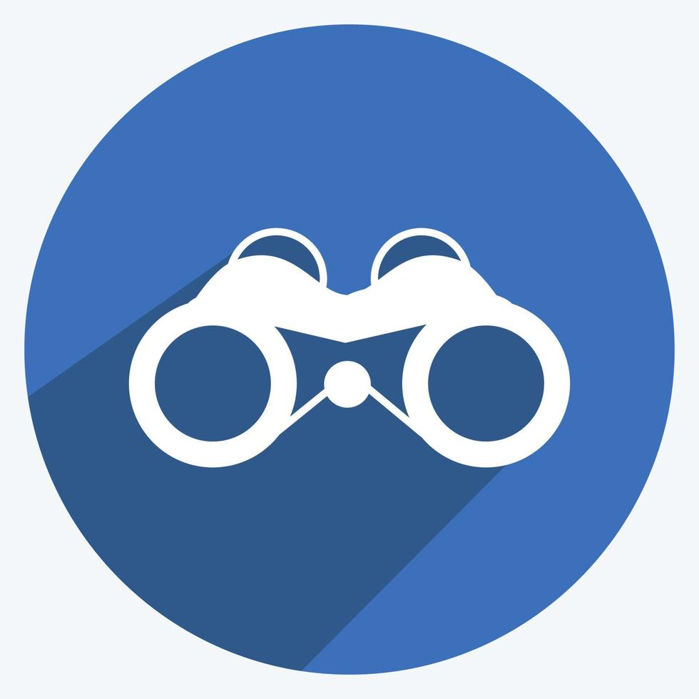 Explore Icon in trendy long shadow style isolated on soft blue background vector