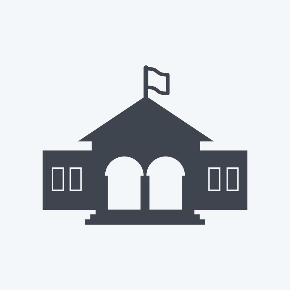 University Icon in trendy glyph style isolated on soft blue background vector