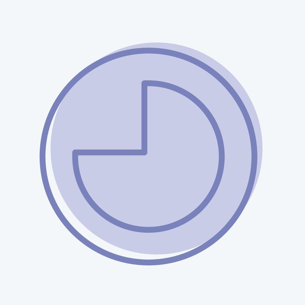 Pie Chart Icon in trendy two tone style isolated on soft blue background vector