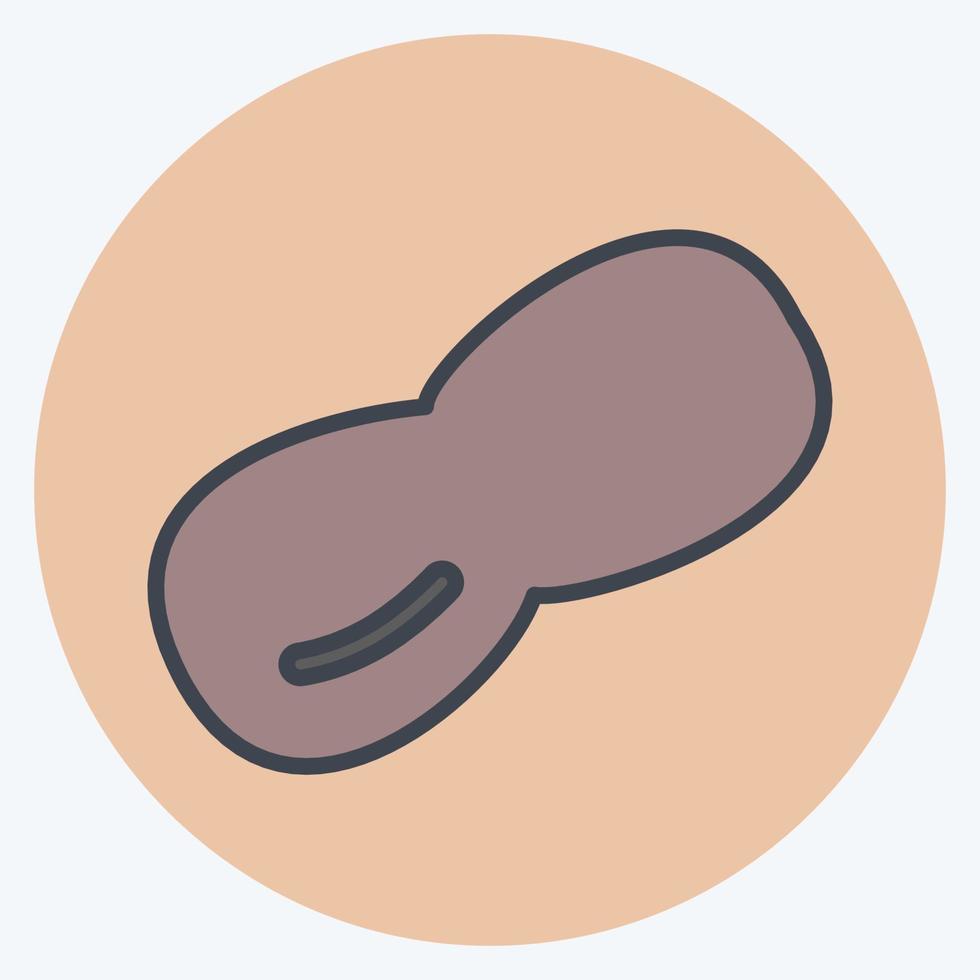 Peanut Icon in trendy color mate style isolated on soft blue background vector