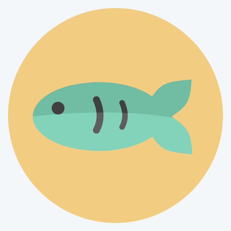 Pet Fish I Icon in trendy flat style isolated on soft blue background vector