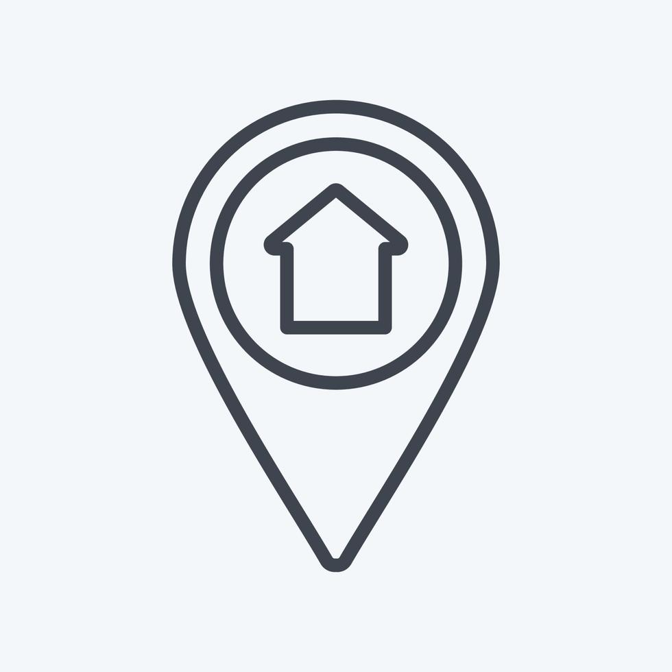 Home Location Icon in trendy line style isolated on soft blue background vector