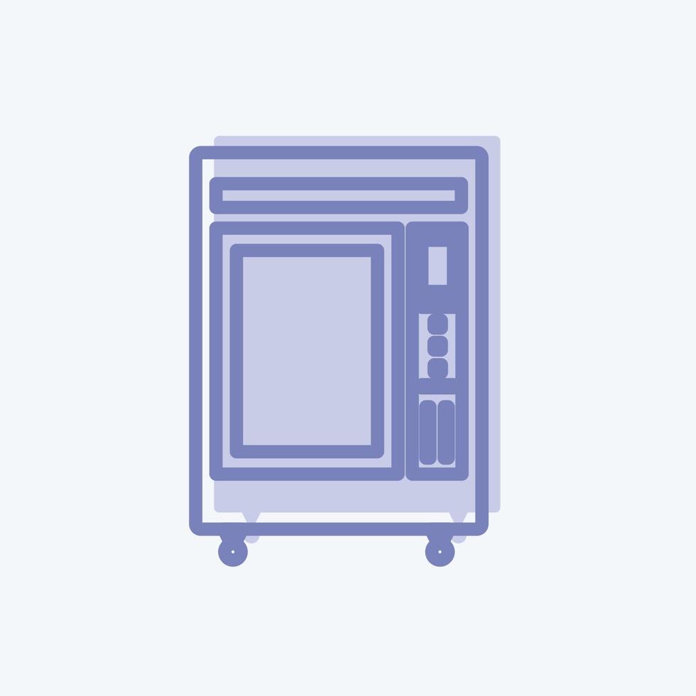 Vending Machine Icon in trendy two tone style isolated on soft blue background vector