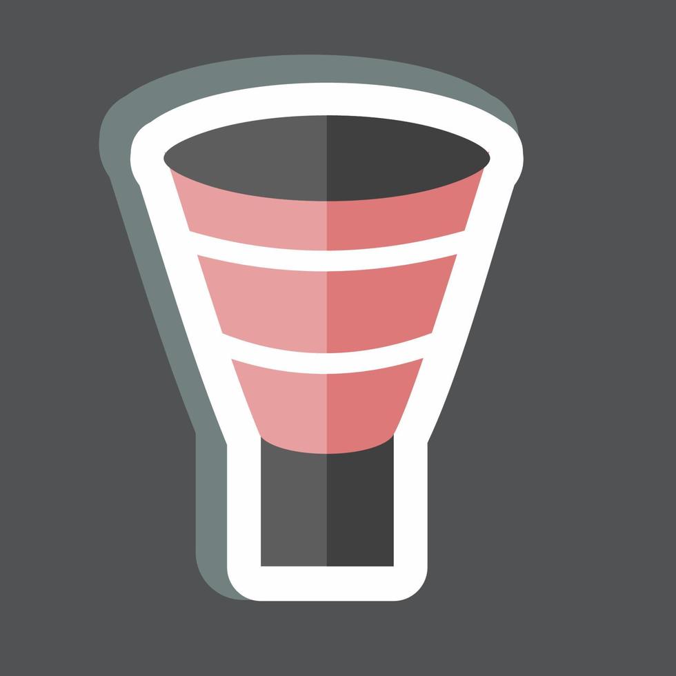 Funnel Chart Sticker in trendy isolated on black background vector