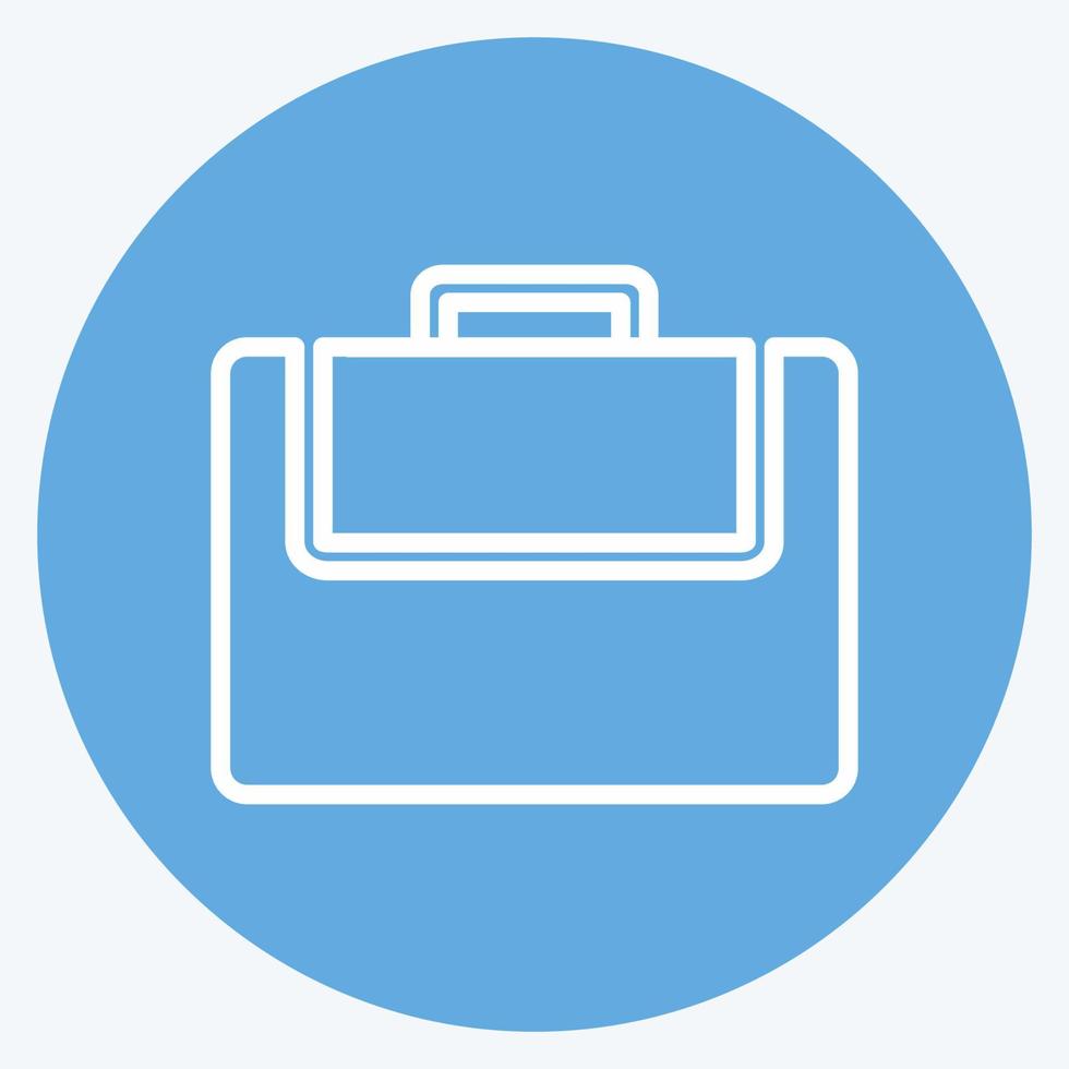 Portfolio Icon in trendy blue eyes style isolated on soft blue background vector