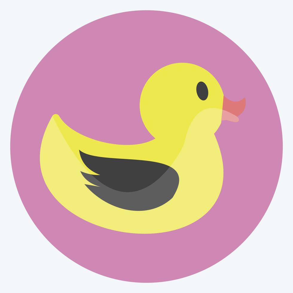 icono de pato en un estilo moderno y plano aislado en un fondo azul suave vector