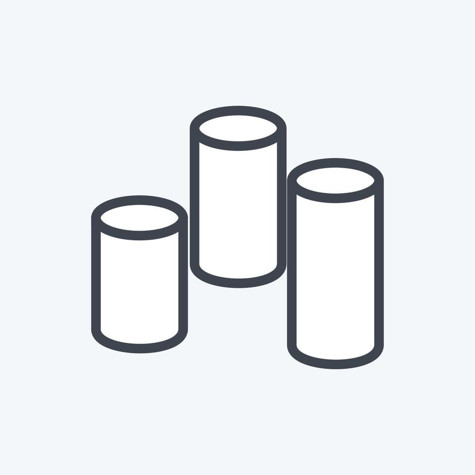 Cylindrical Bars Icon in trendy line style isolated on soft blue background vector