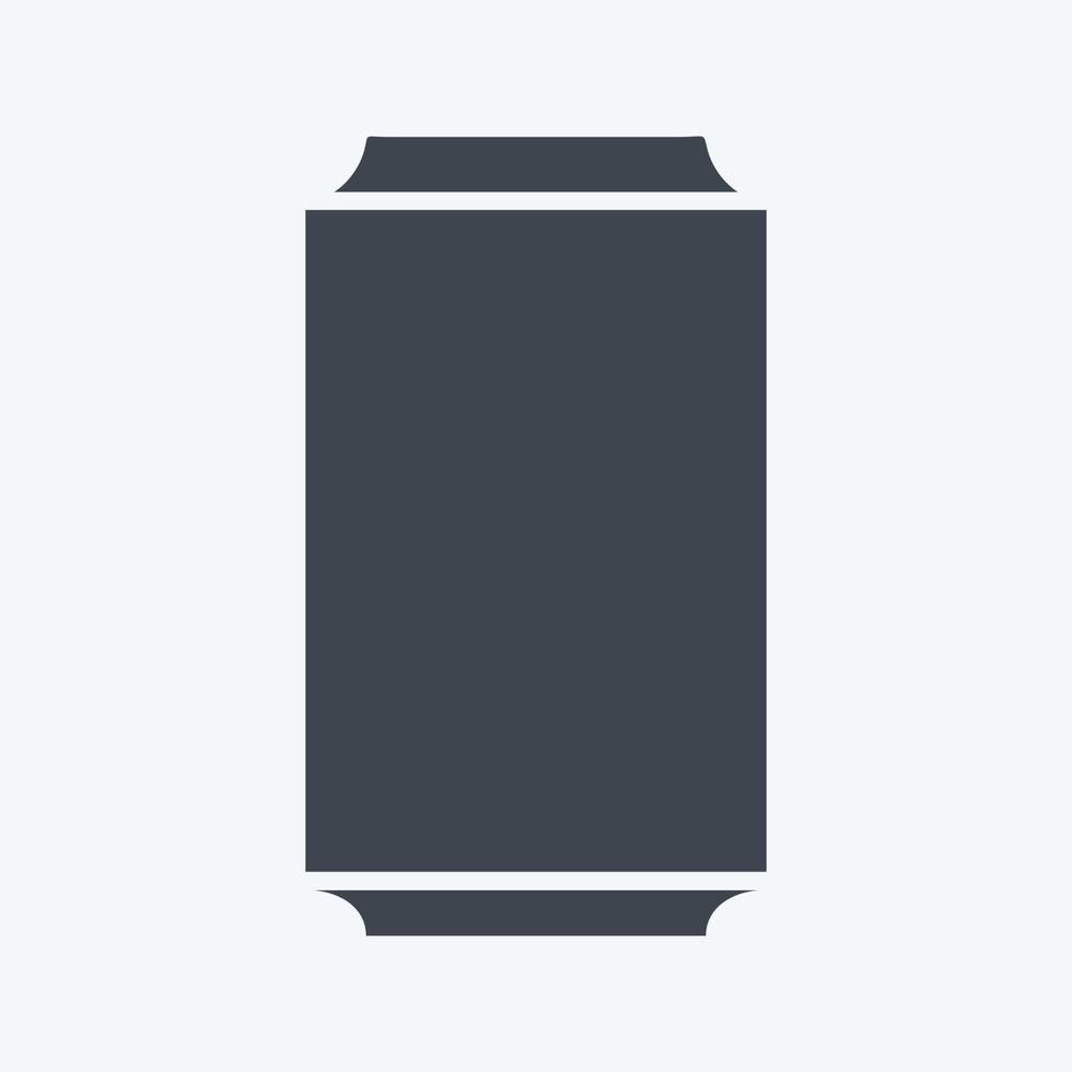 Soda Can Icon in trendy glyph style isolated on soft blue background vector