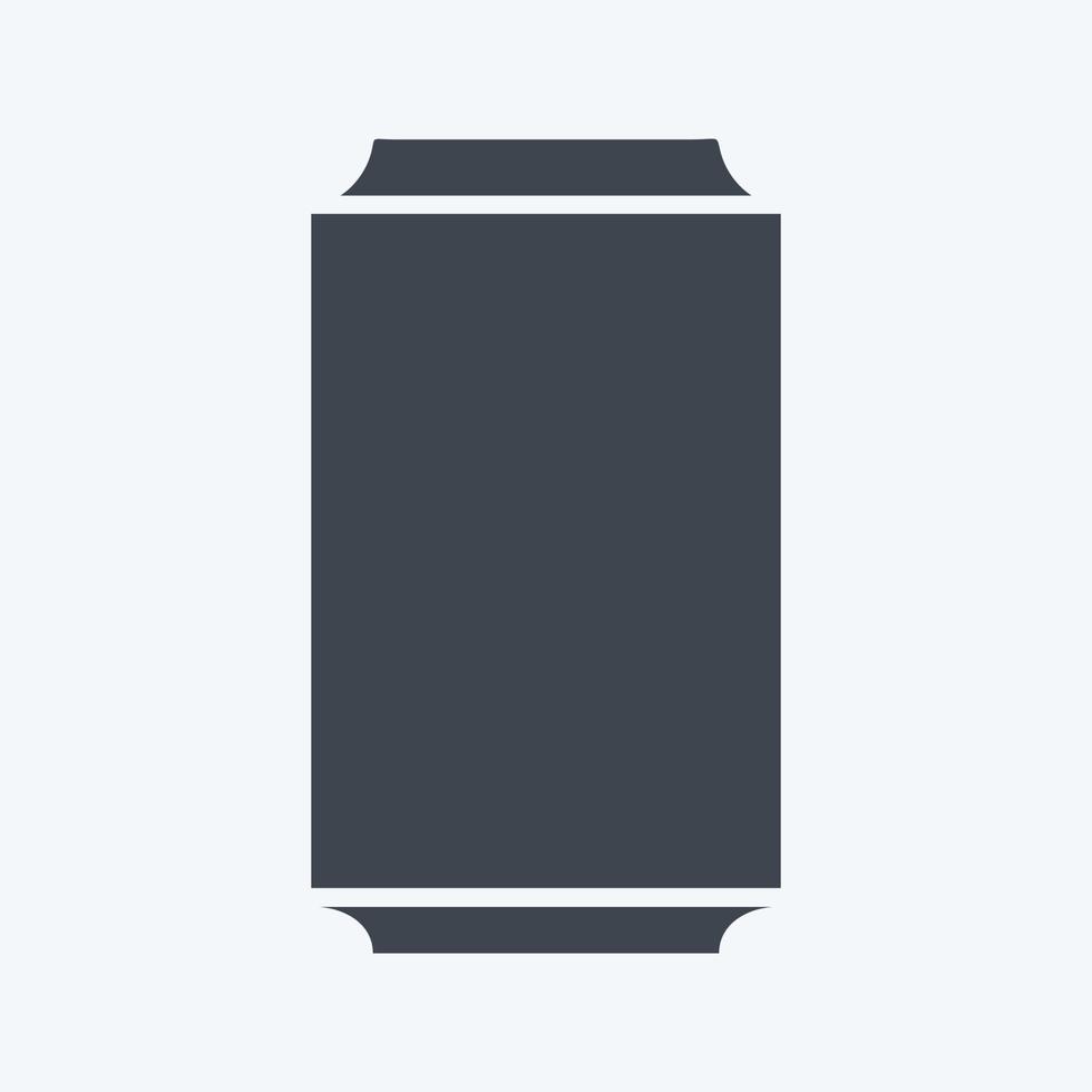 Soda Can Icon in trendy glyph style isolated on soft blue background vector