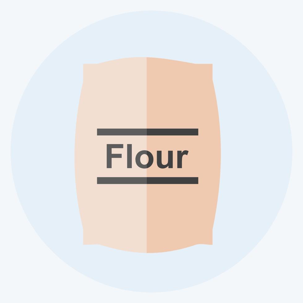 Flour bag Icon in trendy flat style isolated on soft blue background vector