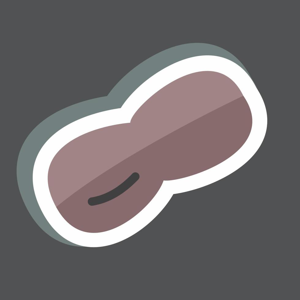 Peanut Sticker in trendy isolated on black background vector