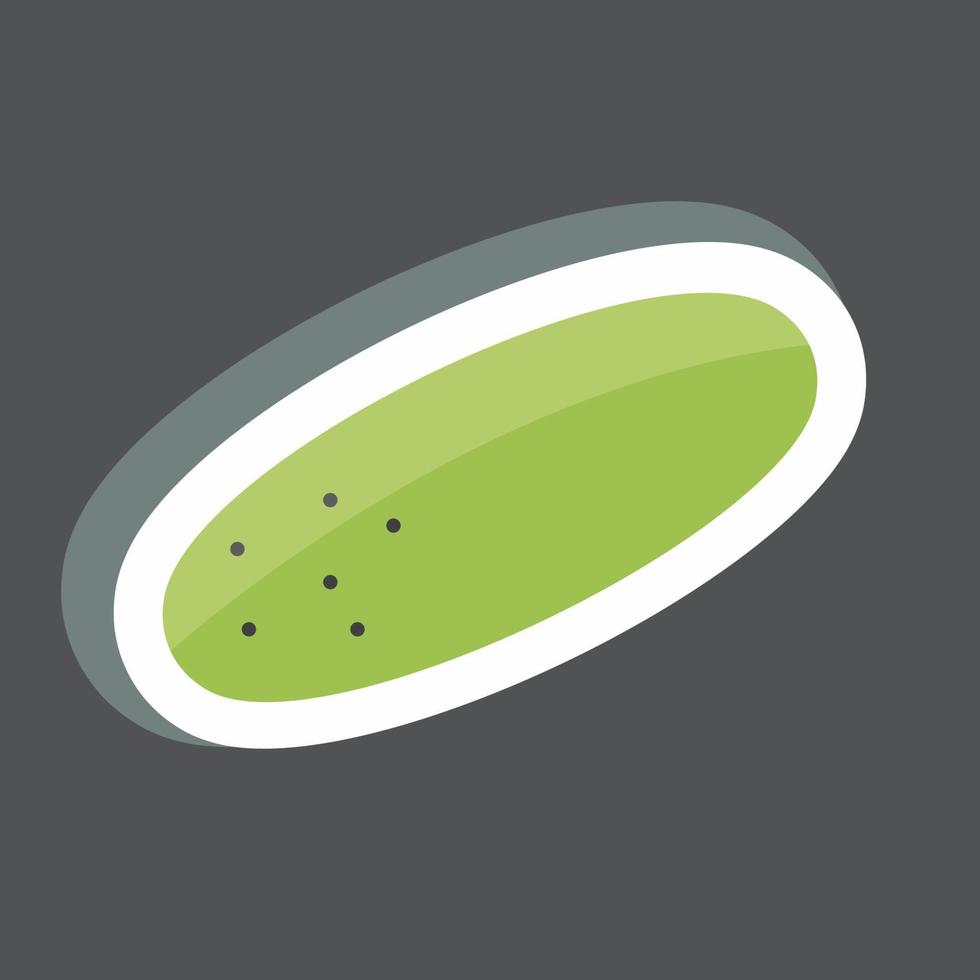 Cucumber Sticker in trendy isolated on black background vector