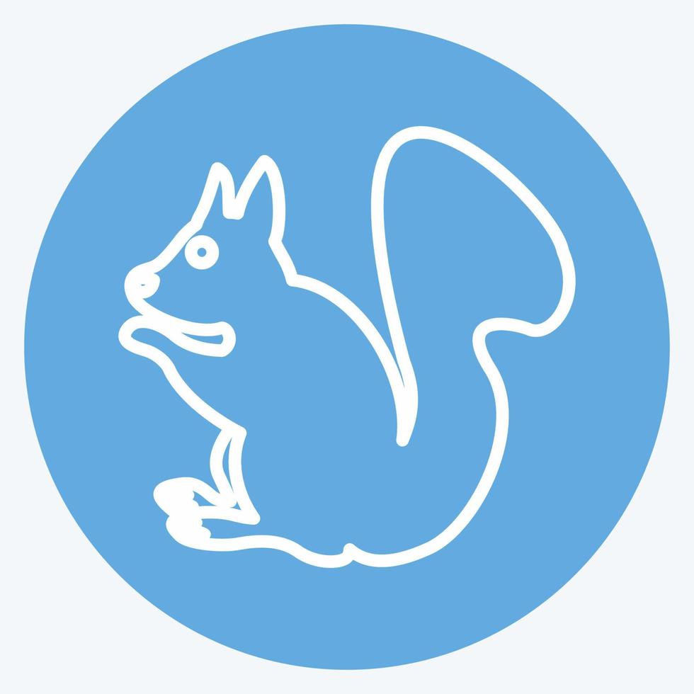 Pet Squirrel Icon in trendy blue eyes style isolated on soft blue background vector