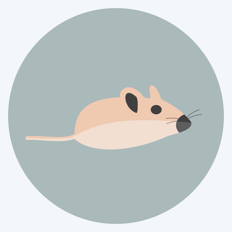 icono de ratón de mascota en un estilo moderno y plano aislado en un fondo azul suave vector