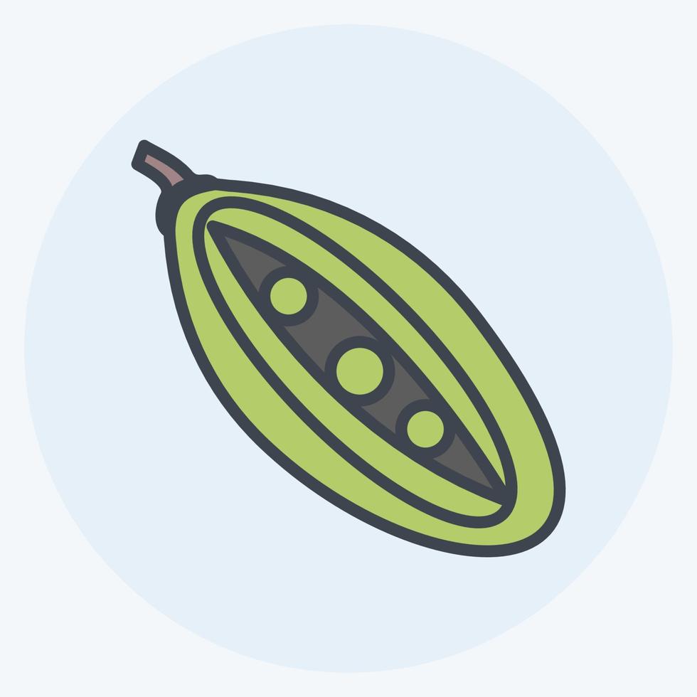 Peas Icon in trendy color mate style isolated on soft blue background vector