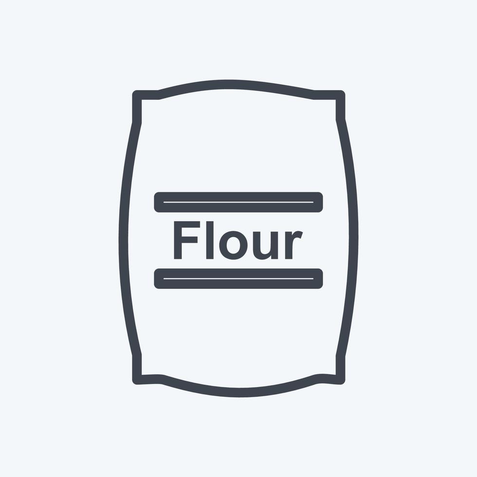 Flour bag Icon in trendy line style isolated on soft blue background vector