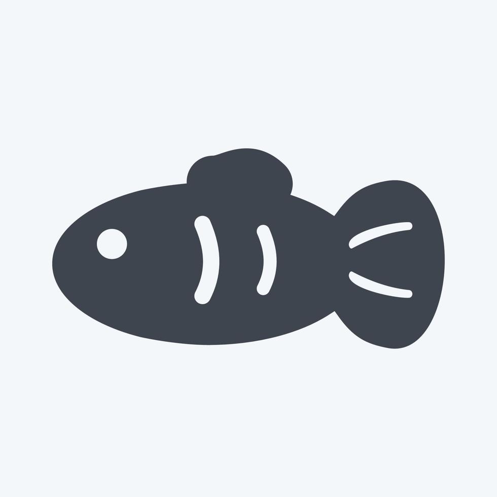 Pet Fish II Icon in trendy glyph style isolated on soft blue background vector