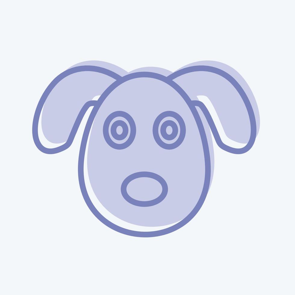 Dog Face Icon in trendy two tone style isolated on soft blue background vector