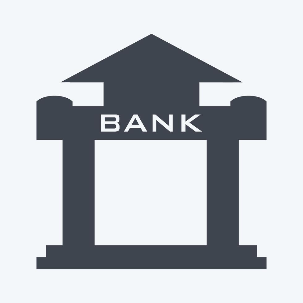 Bank Icon in trendy glyph style isolated on soft blue background vector