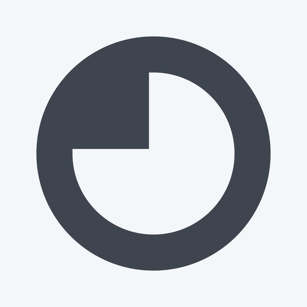 Pie Chart Icon in trendy glyph style isolated on soft blue background vector
