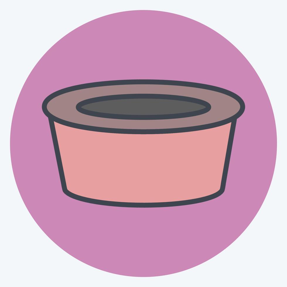 Soup Pot Icon in trendy color mate style isolated on soft blue background vector