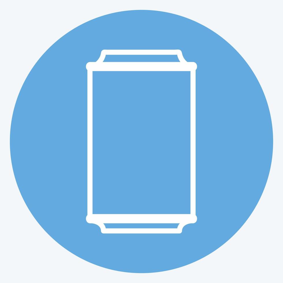 Soda Can Icon in trendy blue eyes style isolated on soft blue background vector