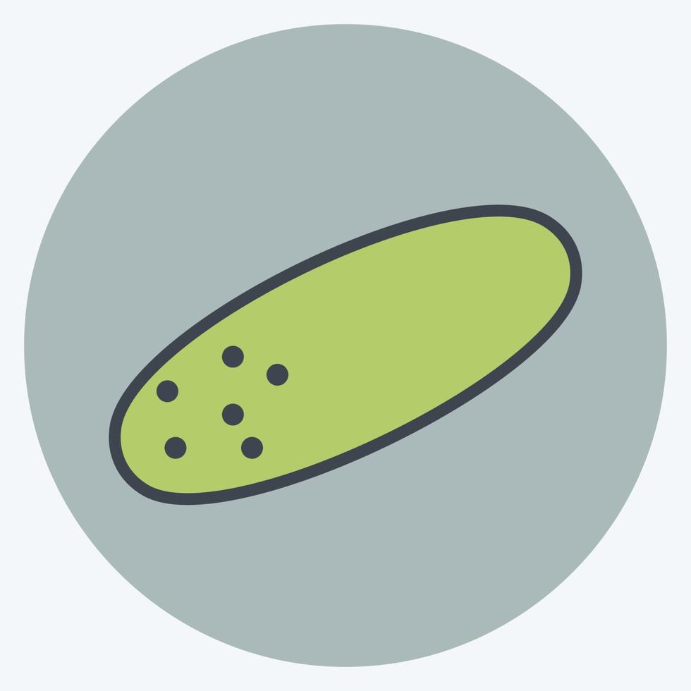 Cucumber Icon in trendy color mate style isolated on soft blue background vector