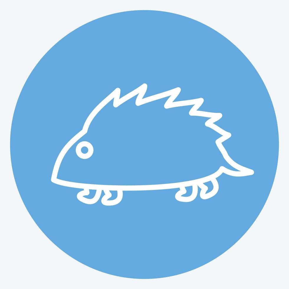 Pet Hedgehog Icon in trendy blue eyes style isolated on soft blue background vector