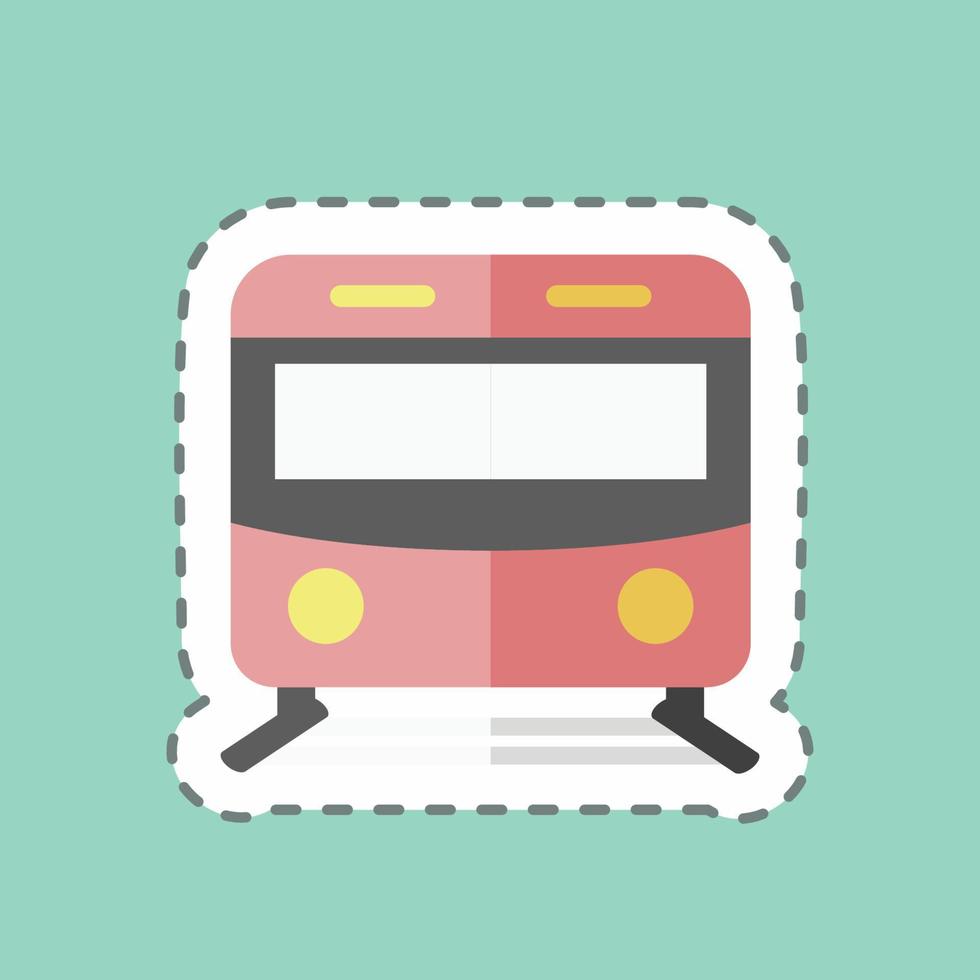 Subway Sticker in trendy line cut isolated on blue background vector