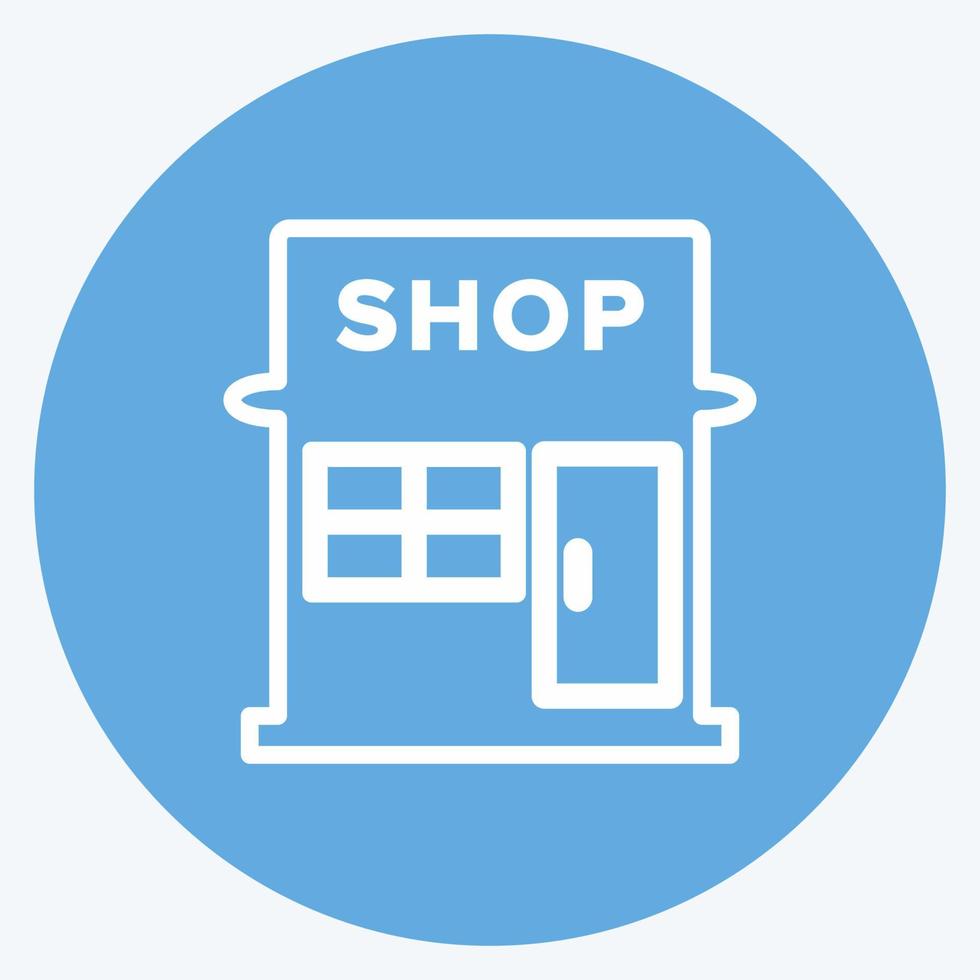 Market Icon in trendy blue eyes style isolated on soft blue background vector