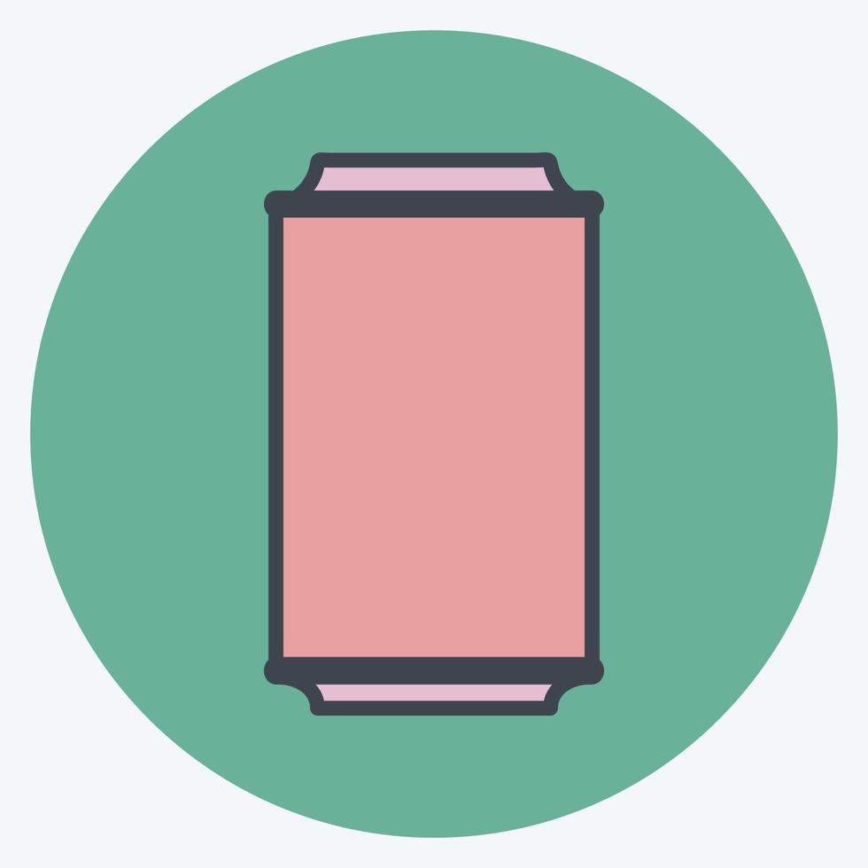 Soda Can Icon in trendy color mate style isolated on soft blue background vector