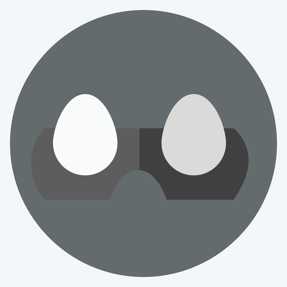 icono de huevos en un estilo moderno y plano aislado en un fondo azul suave vector
