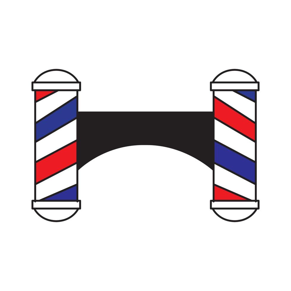 Diseño de ilustración de icono de vector de logotipo de puente de barbero
